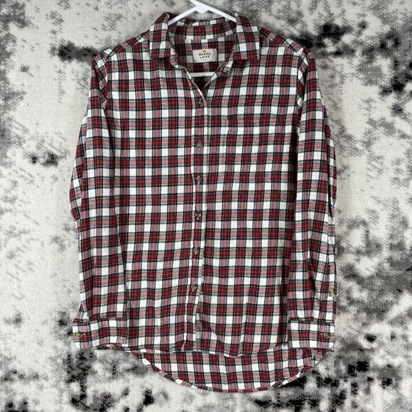 Marine Layer Tops - Marine Layer Button Up Shirt Womens Size Small Plaid Cotton Casual Fall